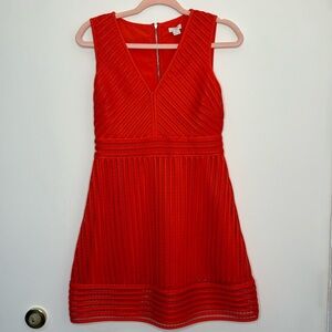 Red sleeveless J. Crew Eyelet Dress